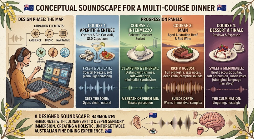 Designing a soundscape for a multi-course dinner